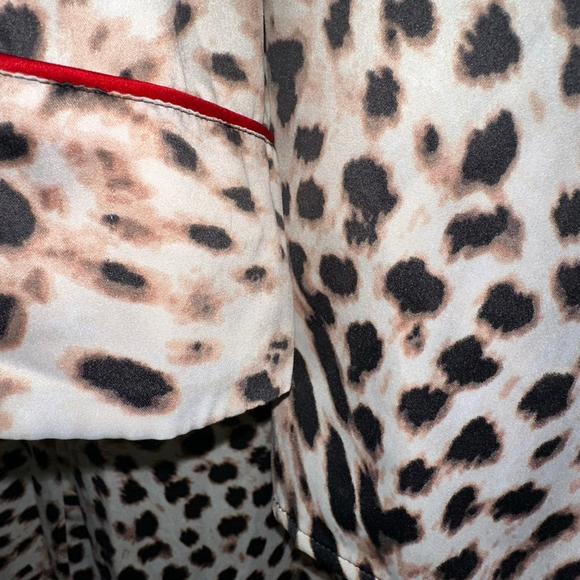 Cosmopolitan Leopard Cheetah Print Pajama Set XL Beige Black Red Women’s - Picture 7 of 16